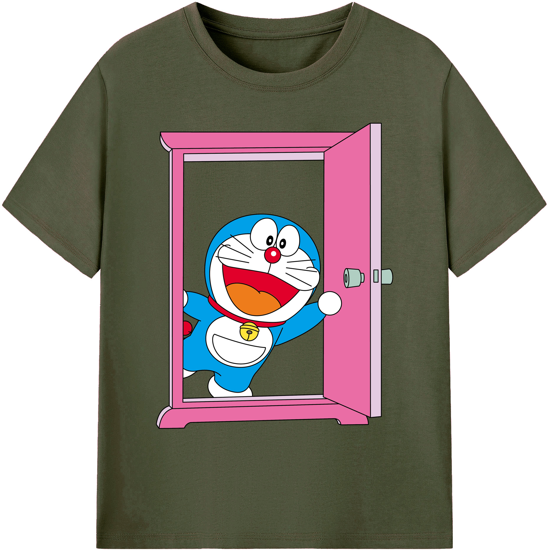（画像用） ドラえもん Doraemon 綿100％ メンズ半袖Tシャツ｜肌触りやわらか＆通気性